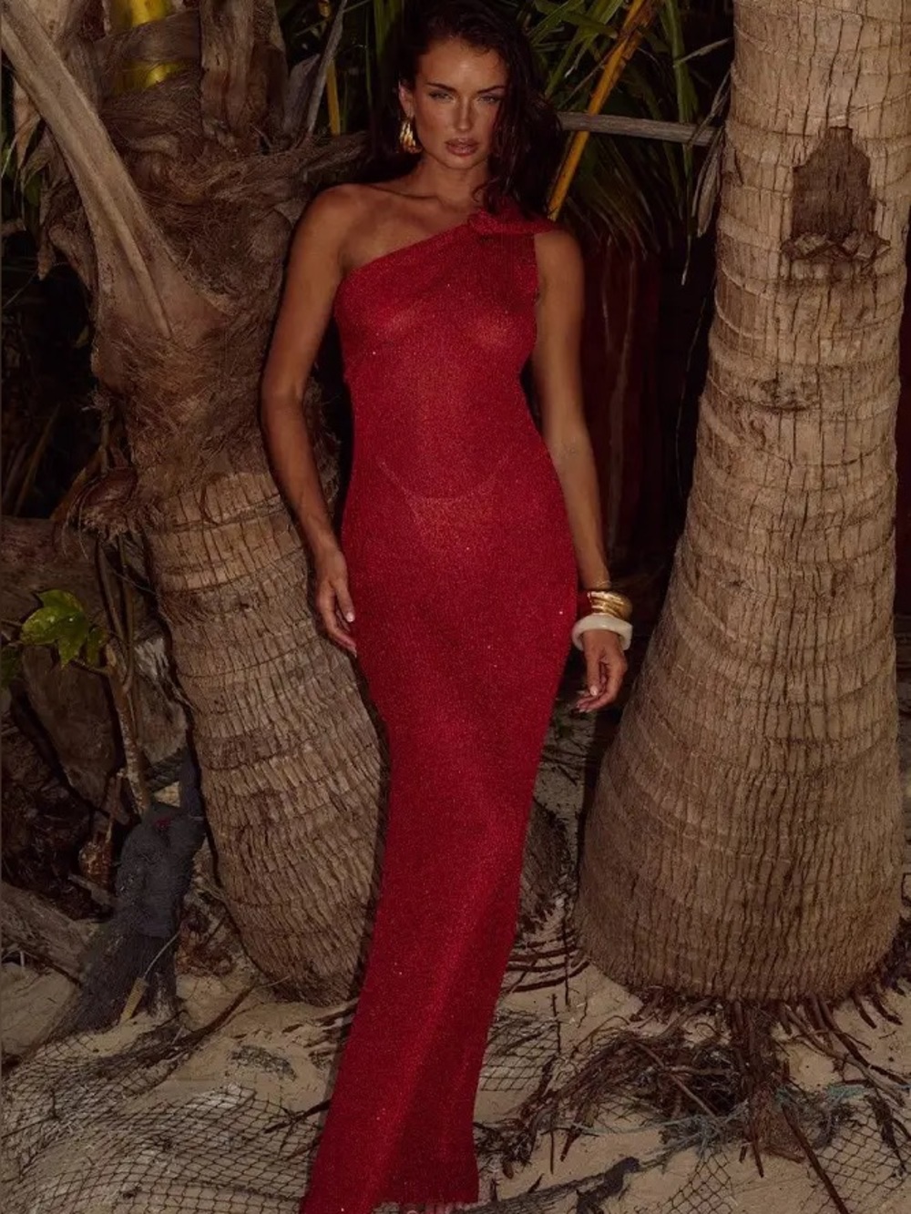 Runaway The Label Silvia Maxi Dress in Red Size Medium NWT Resortwear Evening - Picture 4 of 16